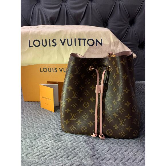 Nwt- authentic- Louis Vuitton- Monogram Neonoe MM Rose Poudre - Picture 9 of 15